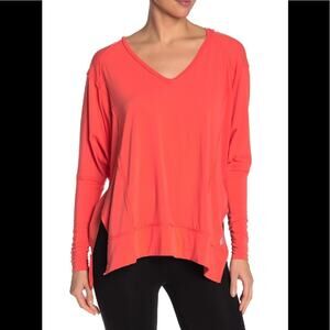 Free People Soul Circle Hooded Knit Top Orange Size XS NEW
